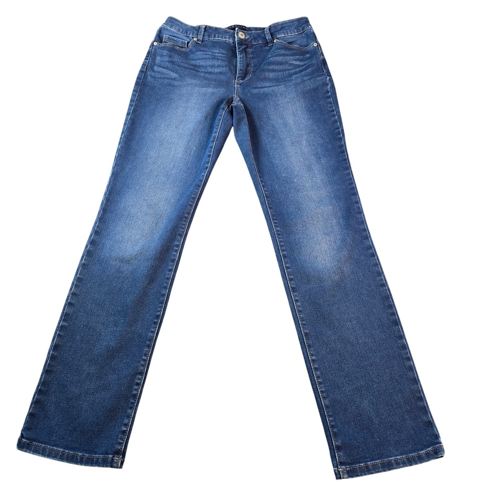 Bandolino Mandie Women's Straight Leg Jeans Dark Wash Blue Denim Size 6